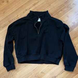 PINK Victoria's Secret Black Quarter-Zip Pullover